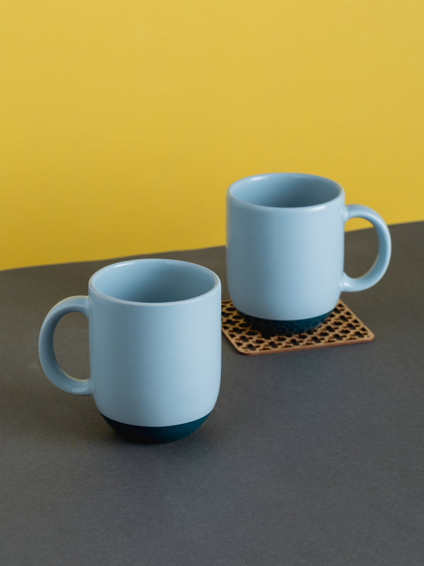 Paco Pebble Pacha Coffee/Milk Mug | Set of 2 (300ml Each, Blue, DT2)