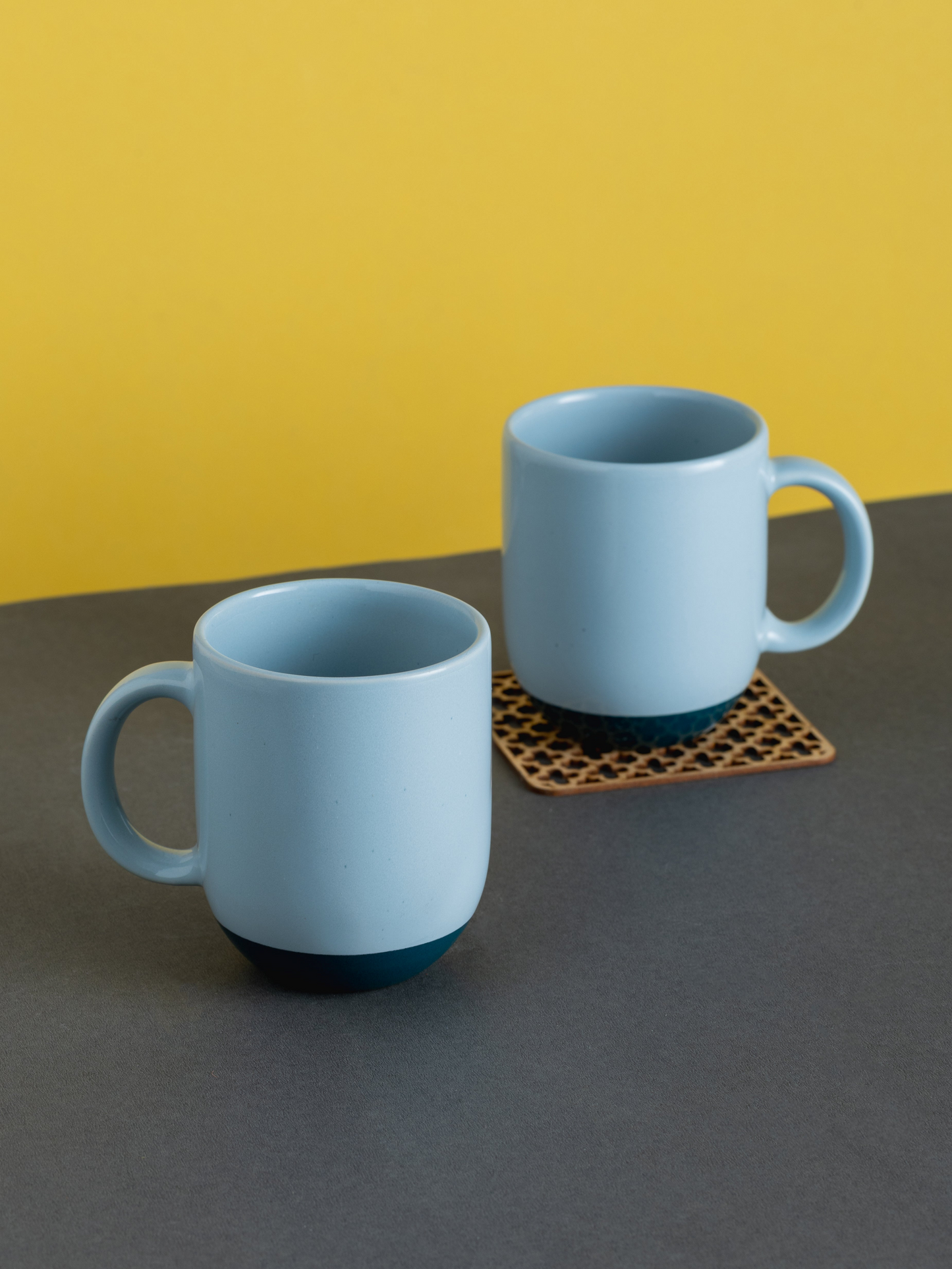 Paco Pebble Pacha Coffee/Milk Mug | Set of 2 (250ml Each, Blue, DT2)