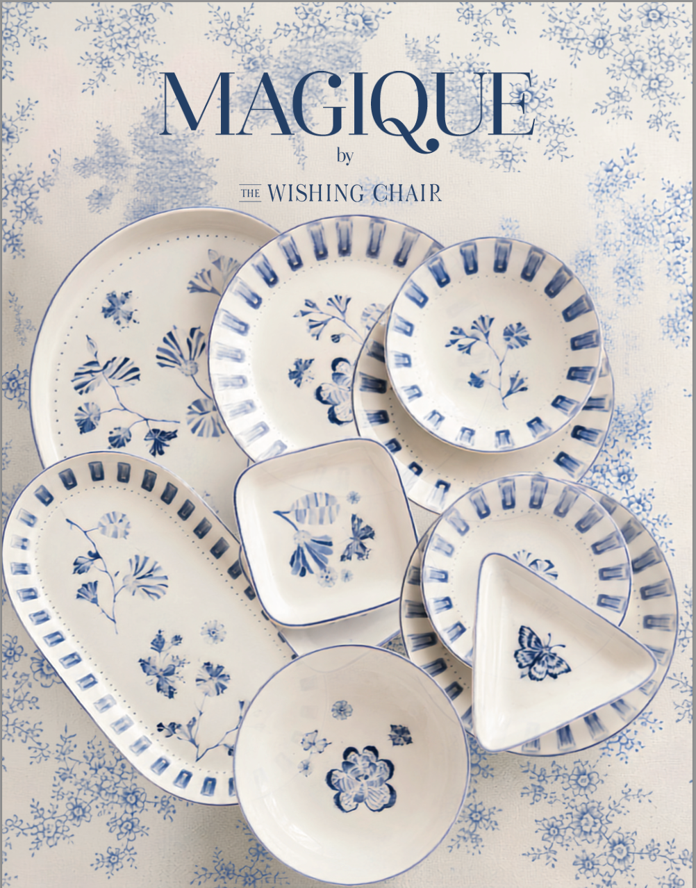 Magique By The Wishing Chair X Clay Craft, Blue Orchard Textures Koras 27 Cm Chip & Dip Serving Set