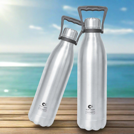 Vacbott Vaccum Bottle, Stark Double Walled 24 Hours Hot and Cold Water Bottle, 1500/1800ml, Silver