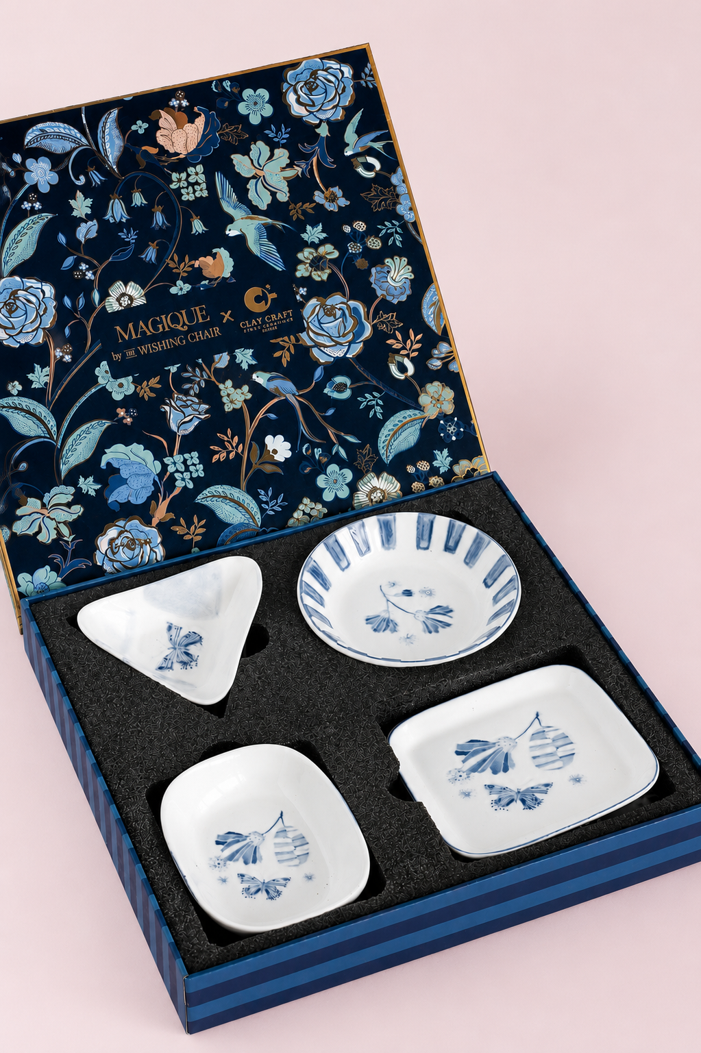 Magique By The Wishing Chair X Clay Craft, Blue Orchard Trinket Serving Set