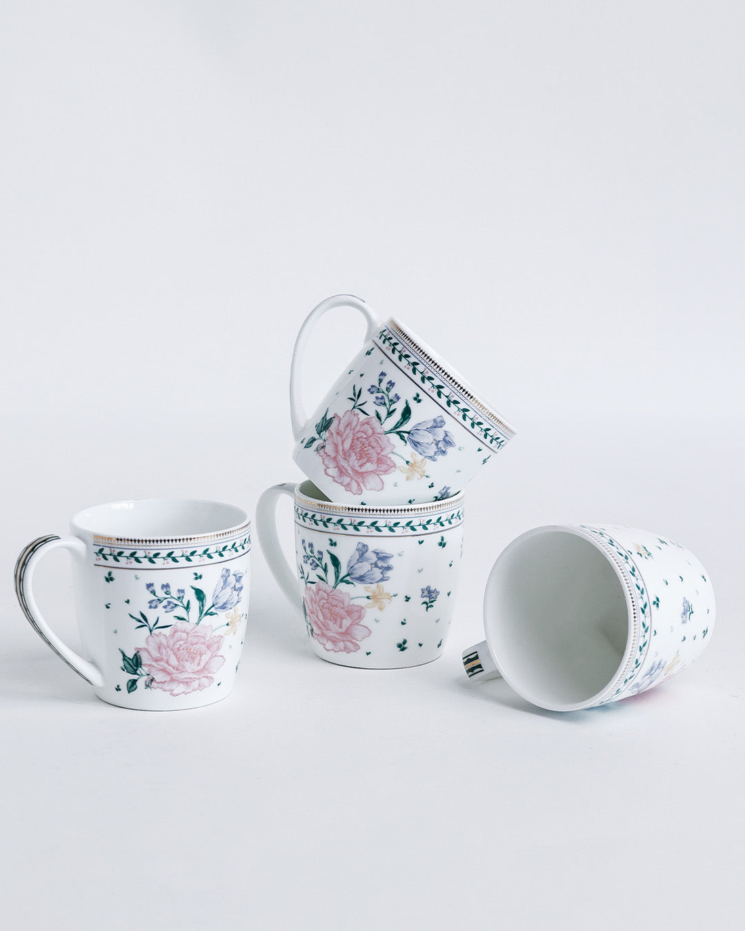Magique by The Wishing Chair x Clay Craft, Emerald Ribbon 1 Charlie Platter with 4 Alton Mug Set