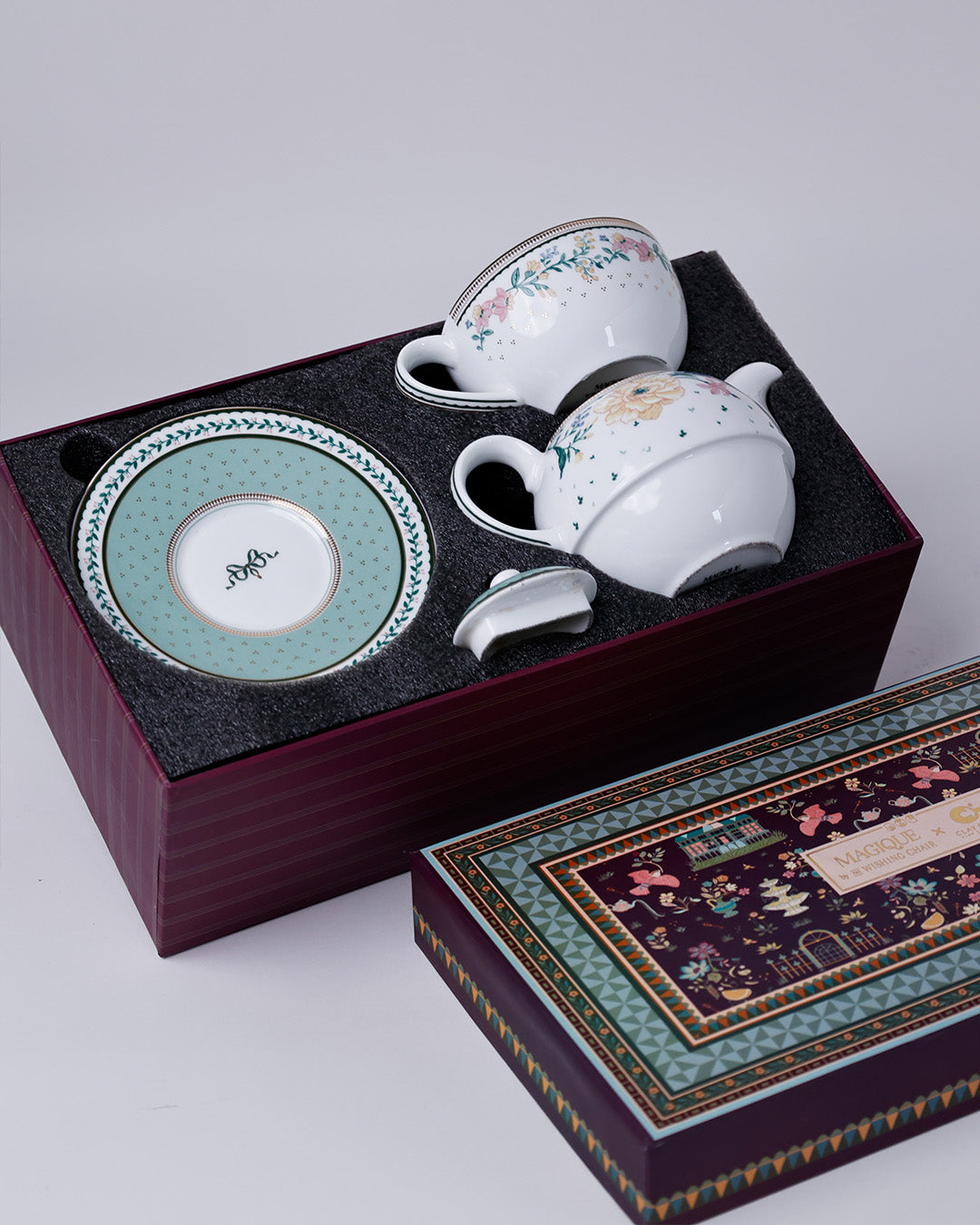 Magique by The Wishing Chair x Clay Craft, Emerald Ribbon – Tea for One Set