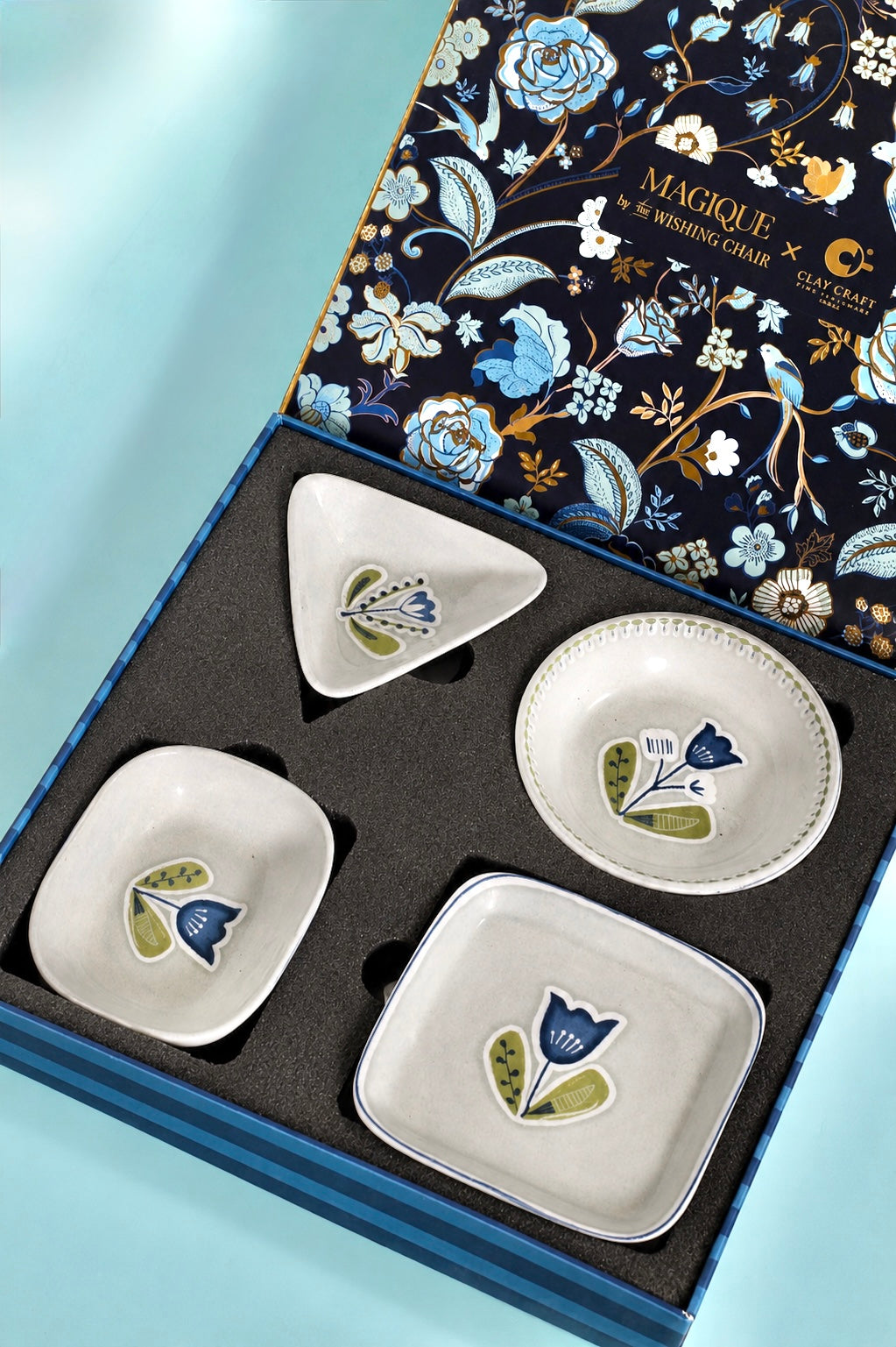 Magique By The Wishing Chair X Clay Craft, Tulip Garden Trinket Serving Set