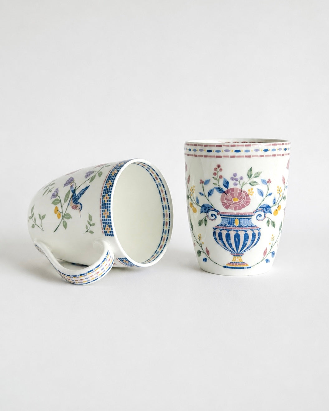 Magique by The Wishing Chair x Clay Craft, Mosaic Garden Oxford Milk Mug, Set of 2, 300ml each