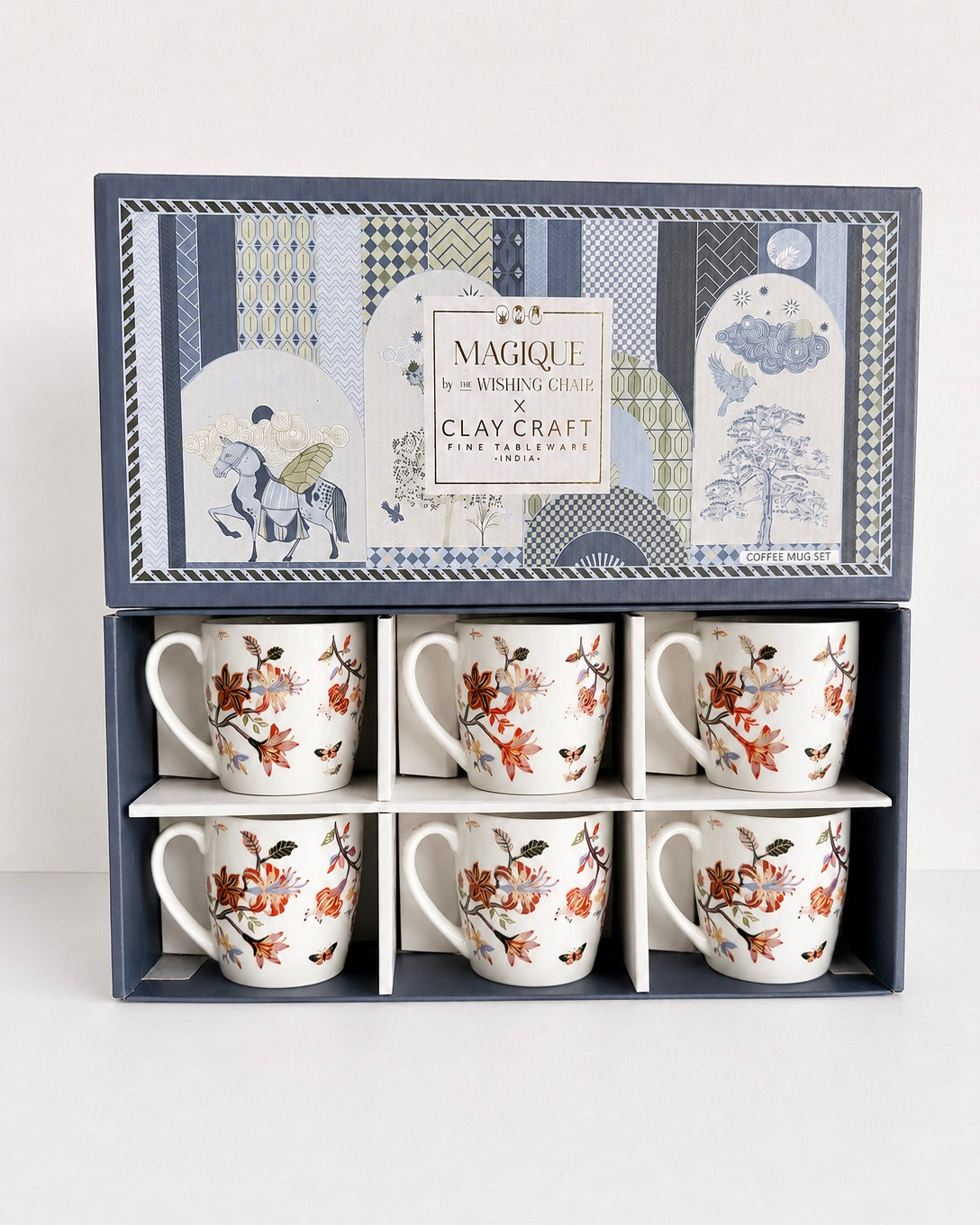 Magique x Clay Craft – Hello Sunshine Alton Coffee Mug Set of 6, 180 ml, FC467
