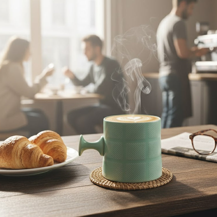 JCPL Bold Checkmate Milk & Coffee Mugs, 1 Pcs, Teal