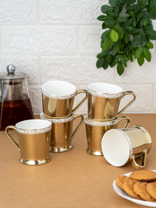 Peter Ebony Coffee & Tea Mugs, 170ml, Set of 6 (E697)