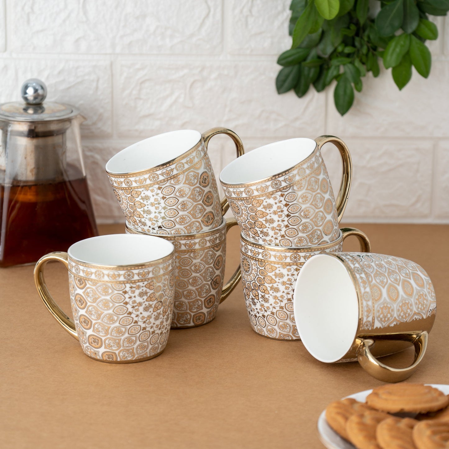 Alton Ebony Coffee & Tea Mugs, 200ml, Set of 6 (E647)
