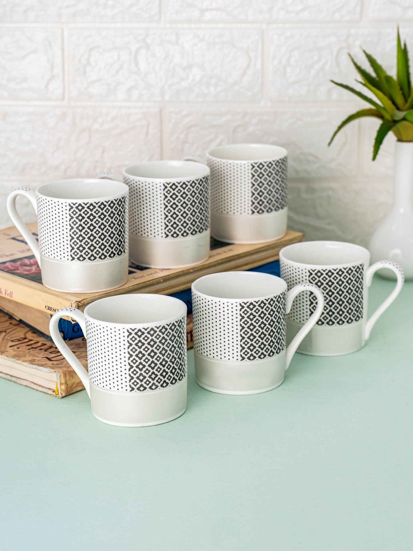 Melon Monochrome Coffee & Tea Mugs, 210ml, Set of 6 (MC726)