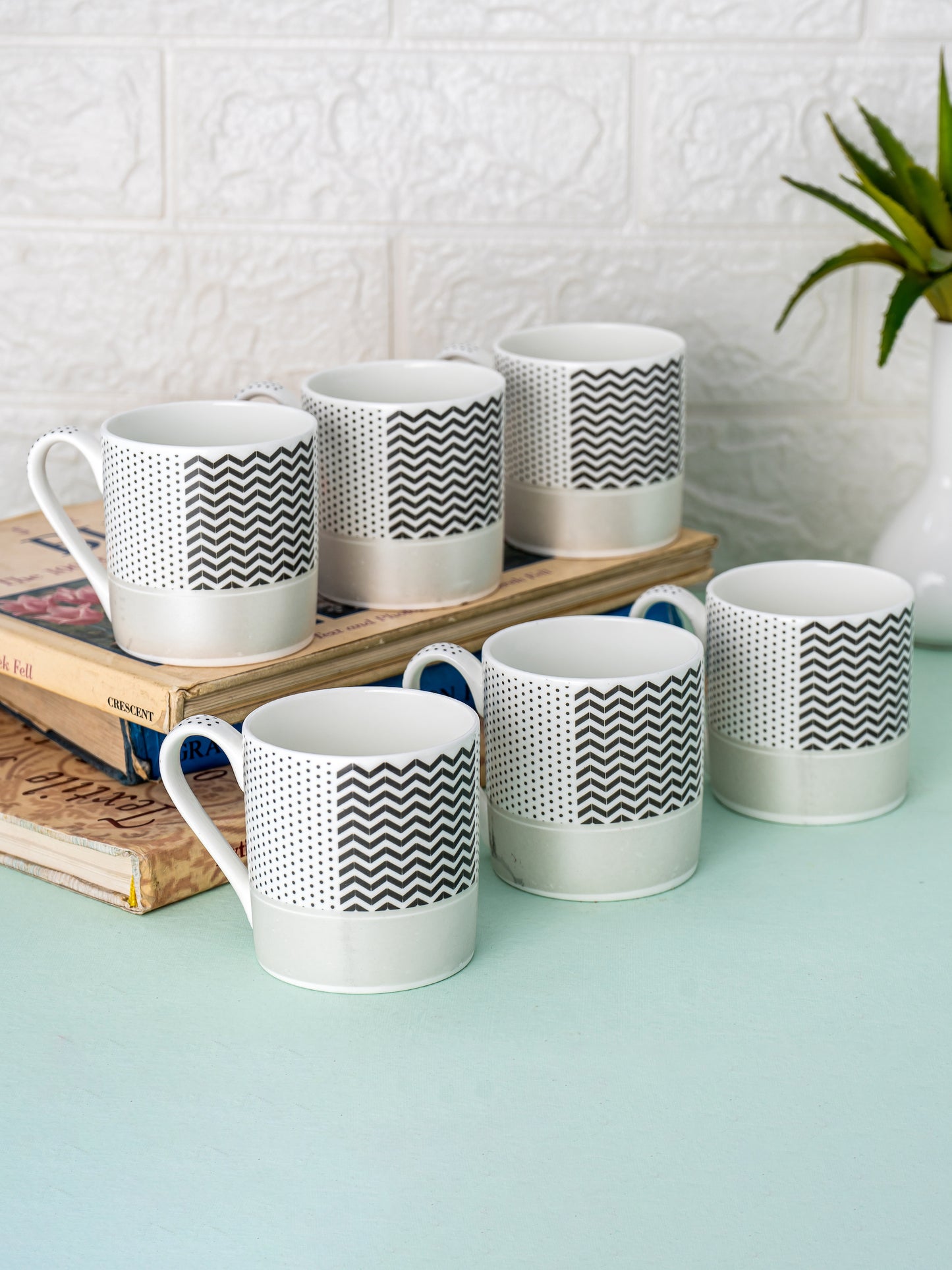 Melon Monochrome Coffee & Tea Mugs, 210ml, Set of 6 (MC727)