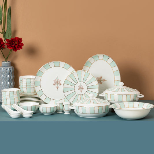 Urmi Noir Dinner Set of 38 (N405) - Clay Craft India