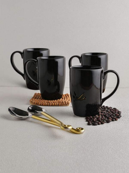 Oxford Solid Black Monochrome Coffee & Milk Mug 310ml, 1 Piece