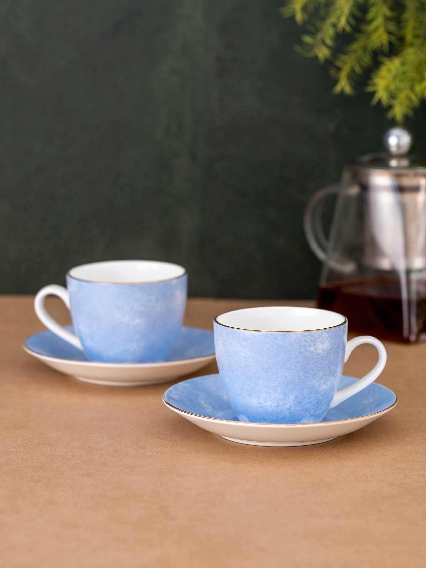 Cream Paradise Cup & Saucer, 170ml, Set of 12 (6 Cups + 6 Saucers) (P503)