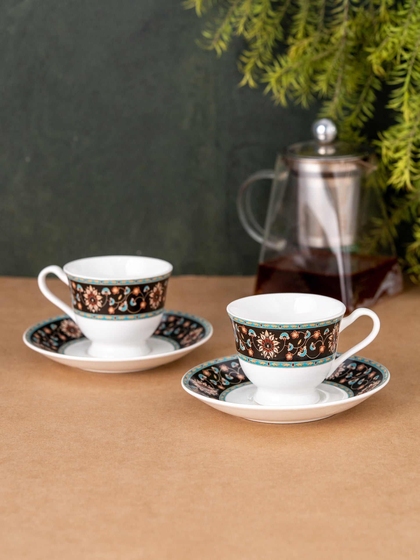 New Georgian Super Cup & Saucer, 140ml, Set of 12 (6 Cups + 6 Saucers) (S366)
