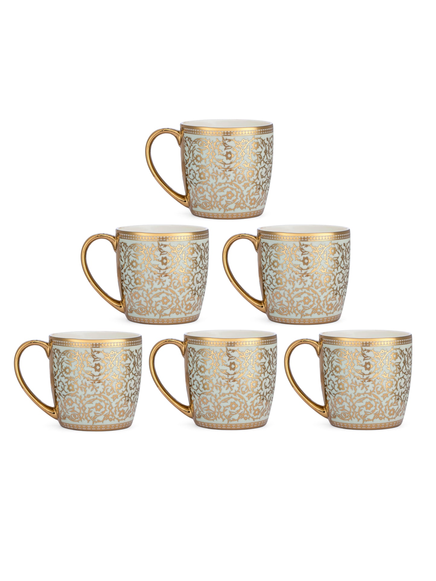 Alton Ebony Coffee & Tea Mugs, 200ml, Set of 6 (E646)