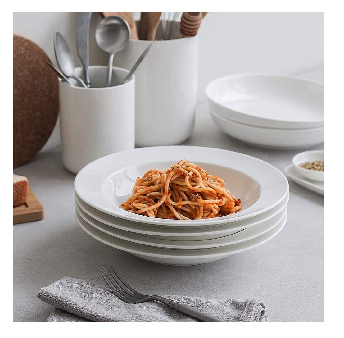 Clay Craft Basic Soup & Pasta Plate 7" Set of 2 Piece Plain White