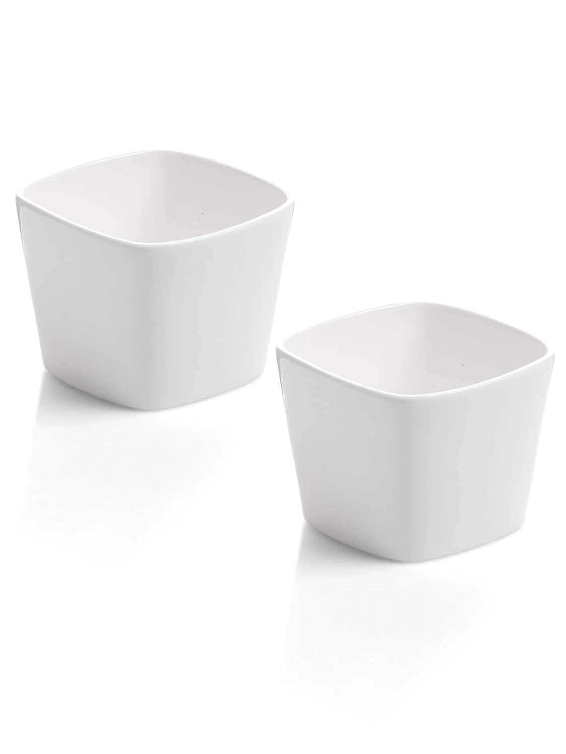 Clay Craft Basic Bowl Square 4 Piece Small Plain White