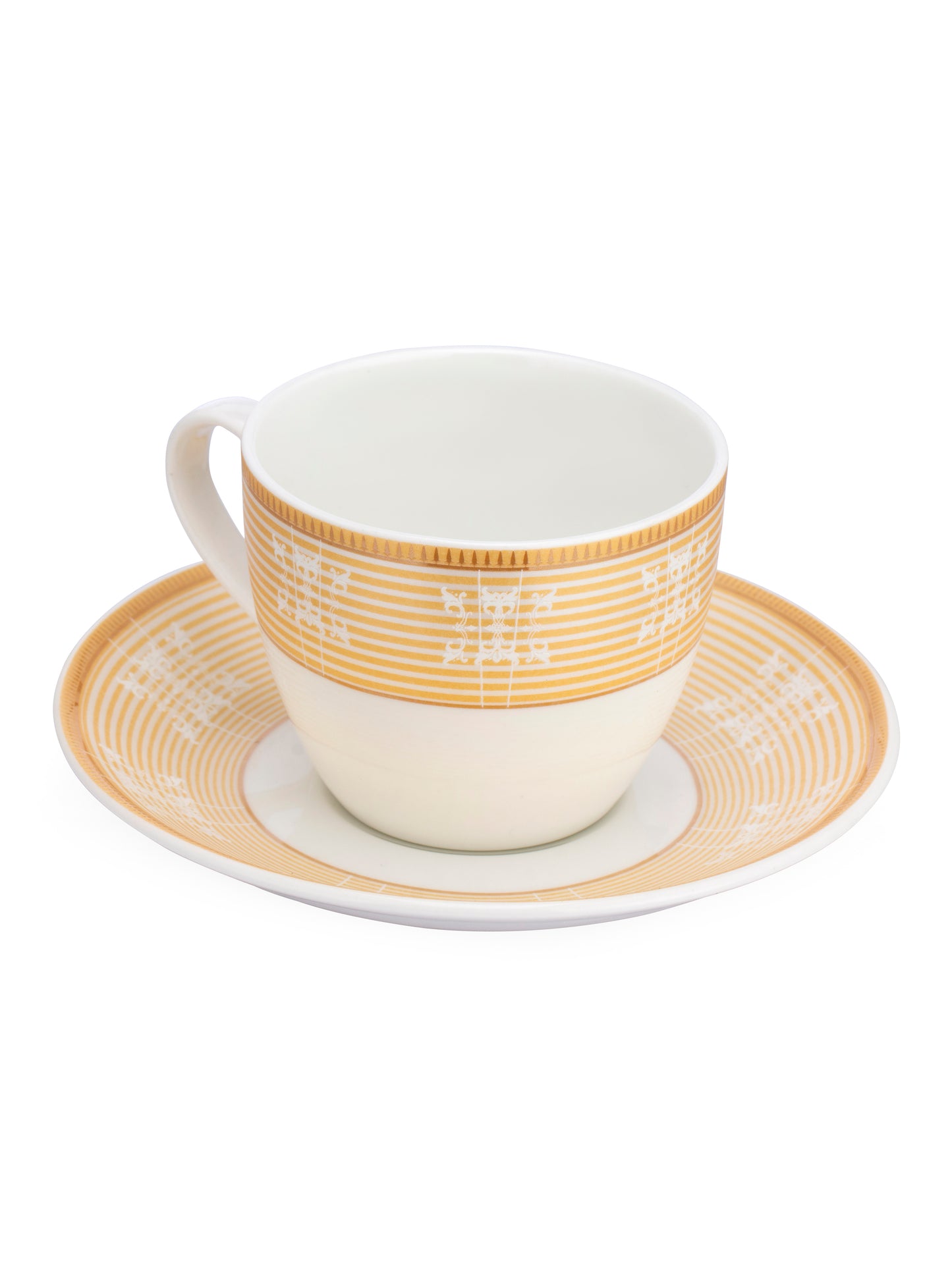 Cream Super Cup & Saucer, 170ml, Set of 12 (6 Cups + 6 Saucers) (S304)