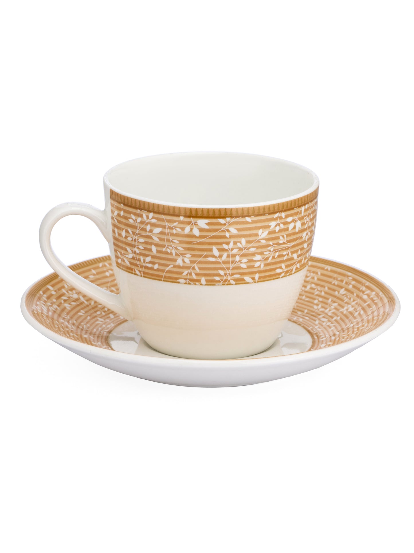 Cream Super Cup & Saucer, 170ml, Set of 12 (6 Cups + 6 Saucers) (S305)