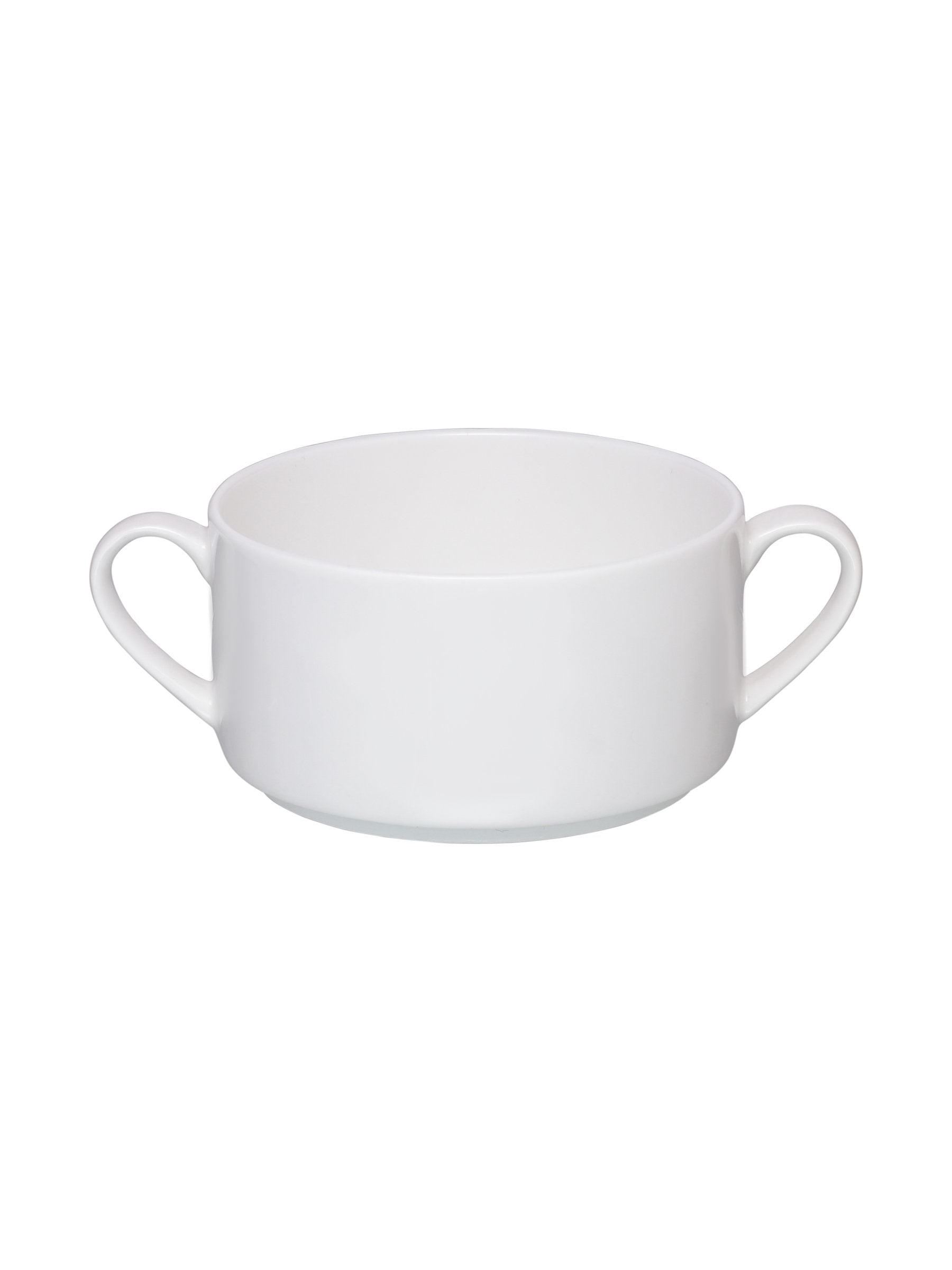 Clay Craft Basic Stacko Soupbowl with Handle 4 Piece Plain White - Clay Craft India