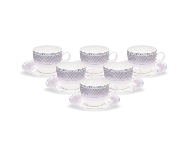 Cream Super Cup & Saucer, 170ml, Set of 12 (6 Cups + 6 Saucers) (S361)