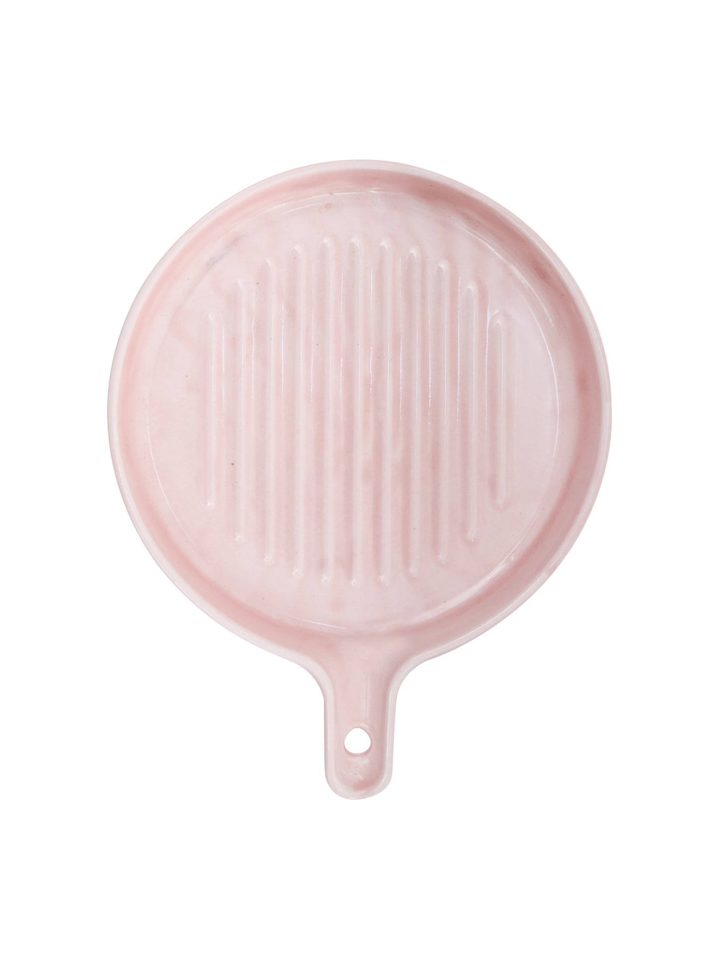 Ceramic Round Grill Plates for Serving, Pink