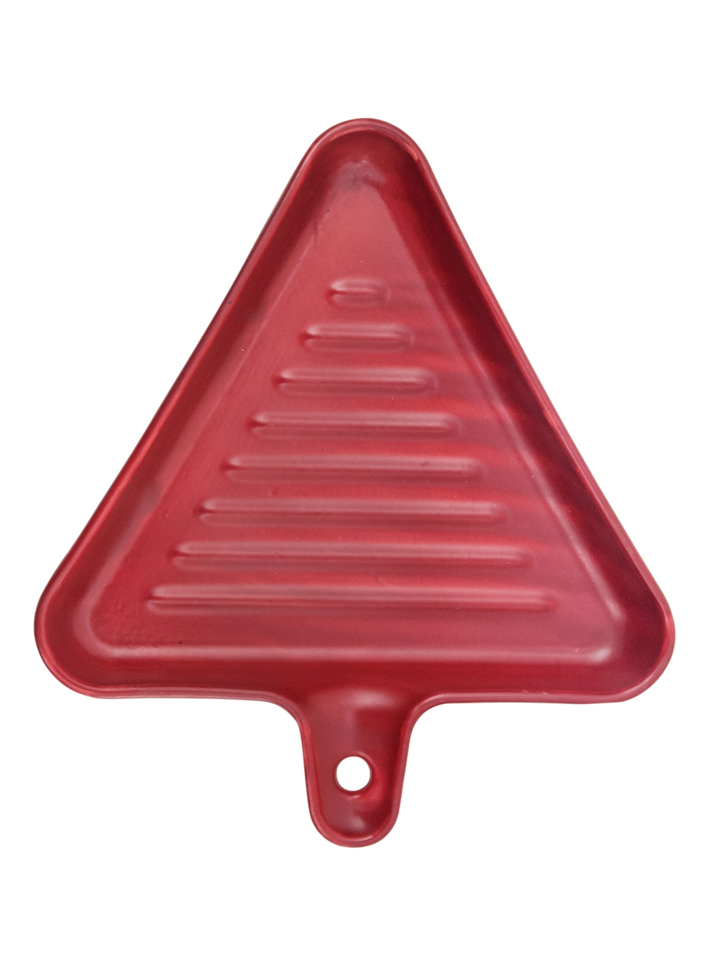 Ceramic Triangle Grill Plates for Serving, Red