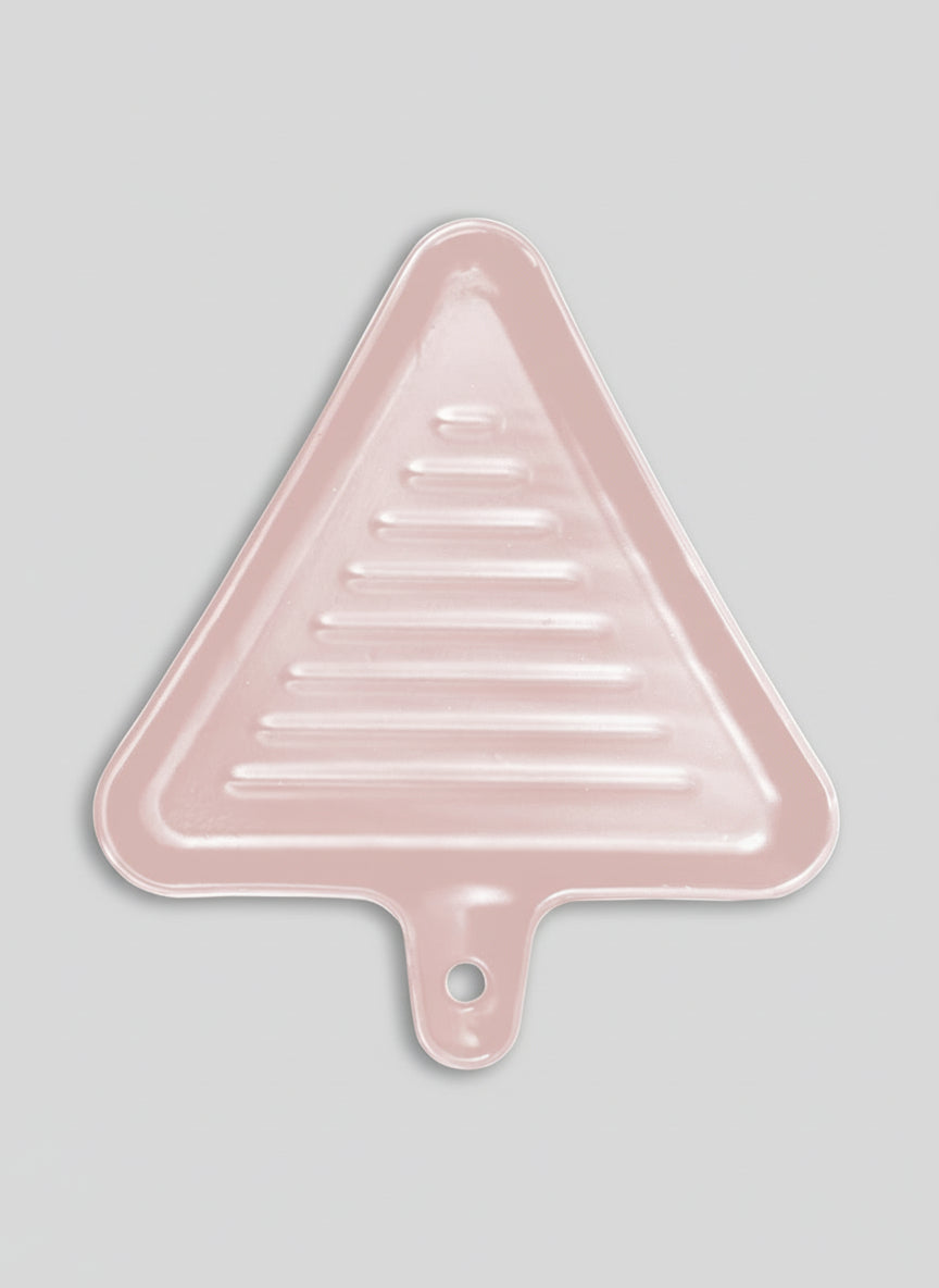 Ceramic Triangle Grill Plates for Serving, Pink