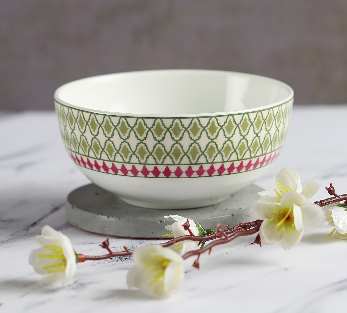 India Circus Rose Mallow Moscheutos Katori/ Bowl 10cm 1 Piece - Clay Craft India