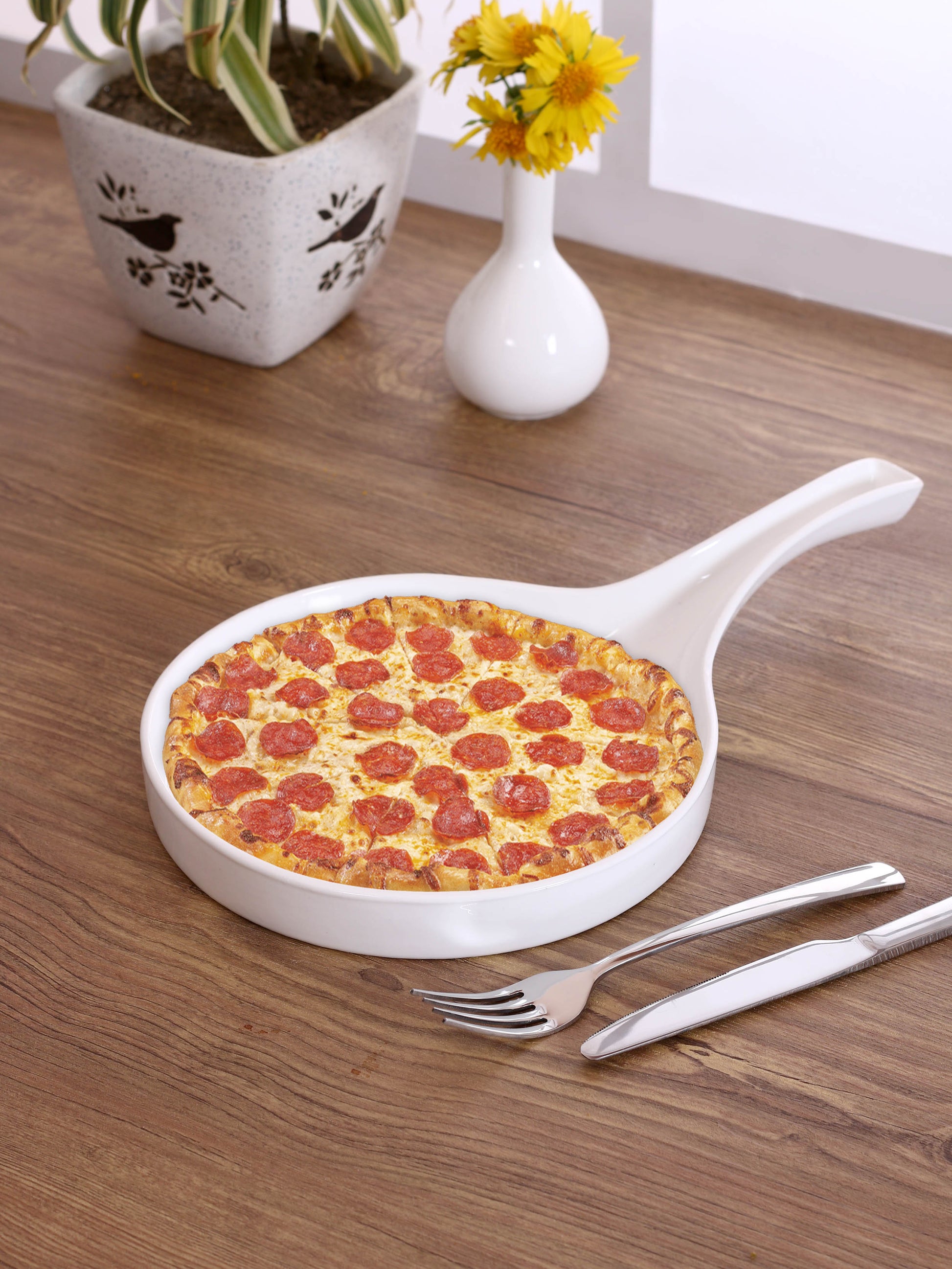 Clay Craft Basic Platter Pizza Pan 1 Piece Plain White - Clay Craft India