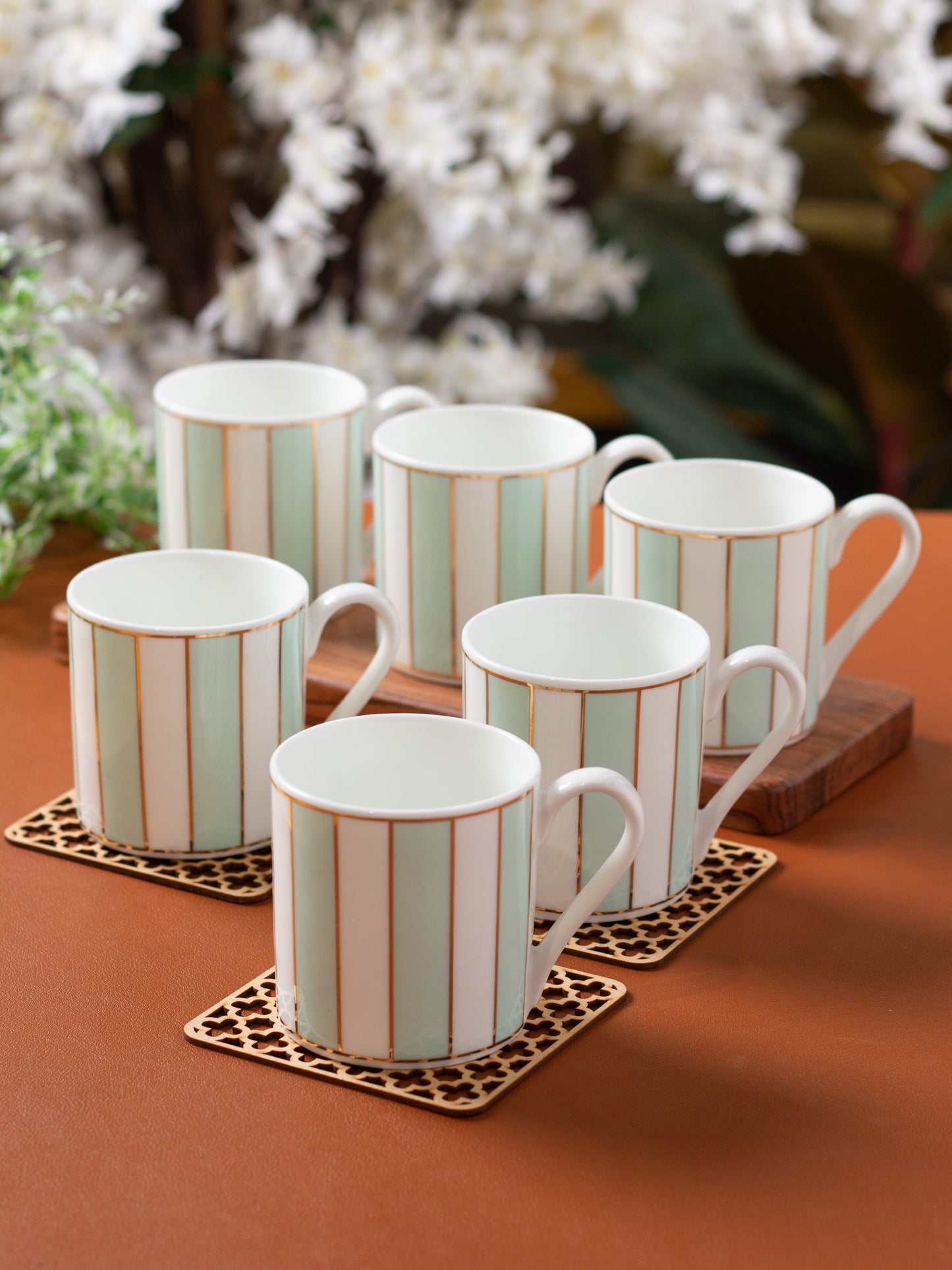 Melon Noir Coffee & Tea Mugs, 210ml, Set of 6 (N405)