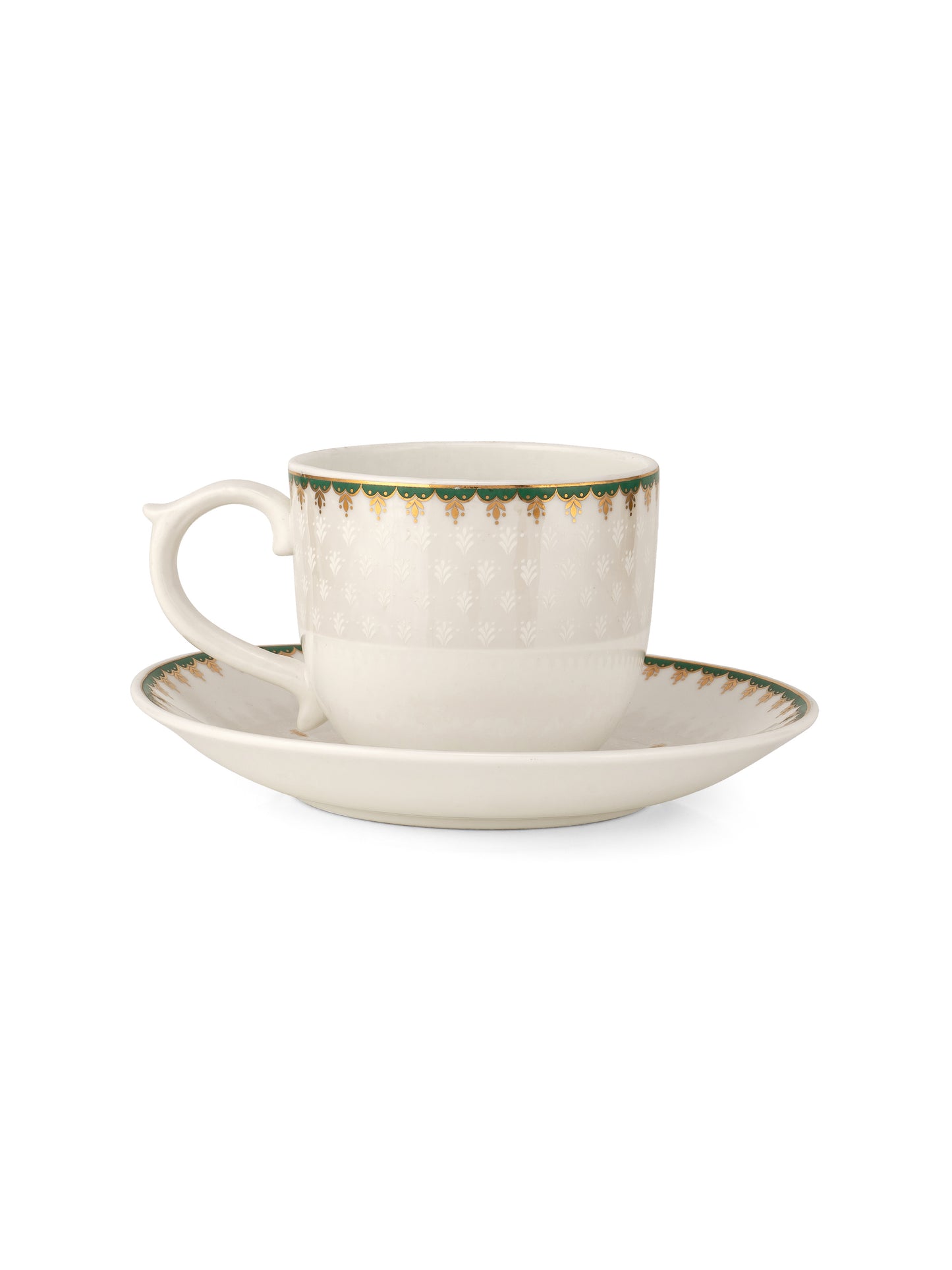 Maharani Noir Cup & Saucer, 160ml, Set of 12 (6 Cups + 6 Saucers) (401)