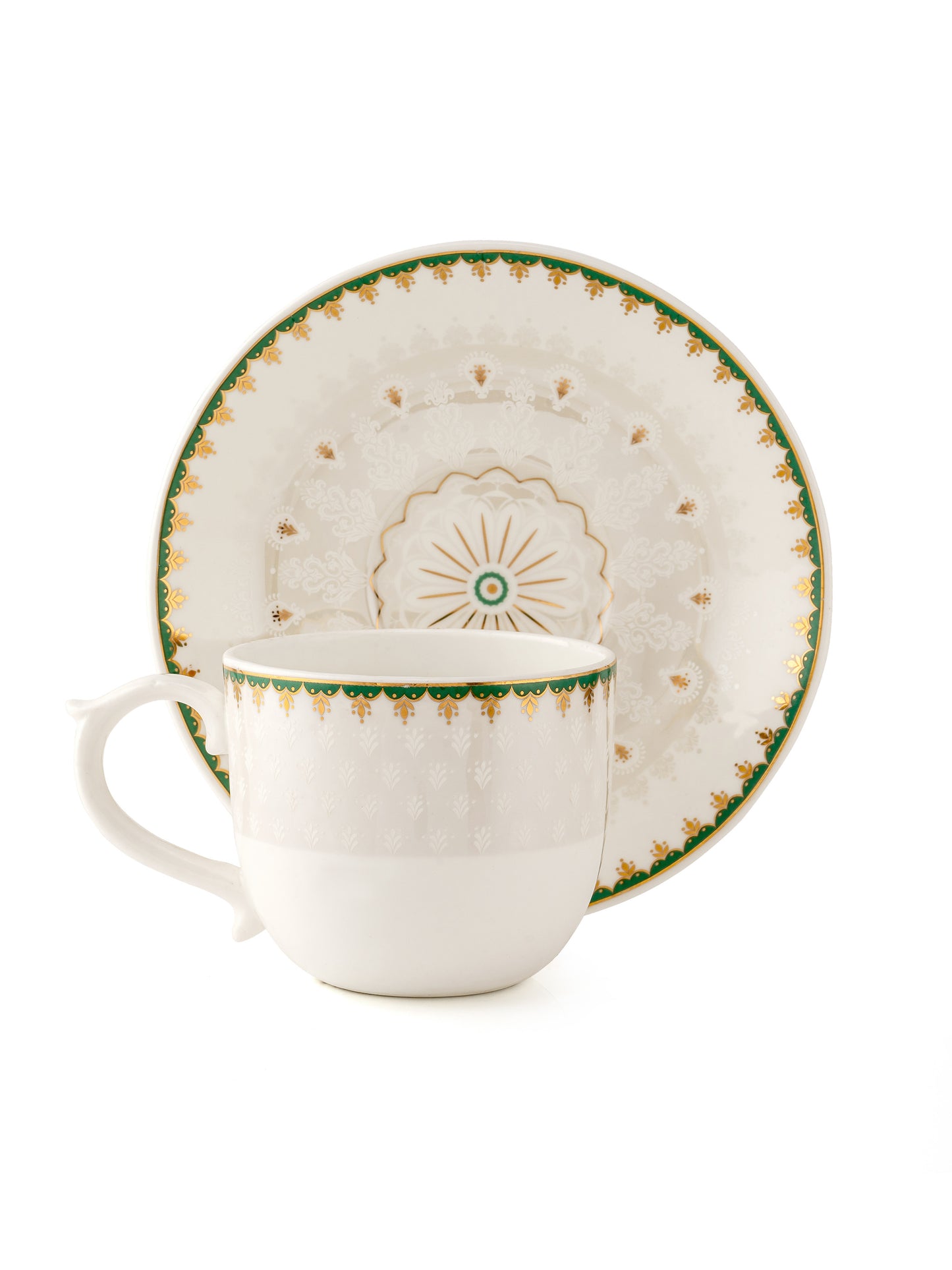 Maharani Noir Cup & Saucer, 160ml, Set of 12 (6 Cups + 6 Saucers) (401)