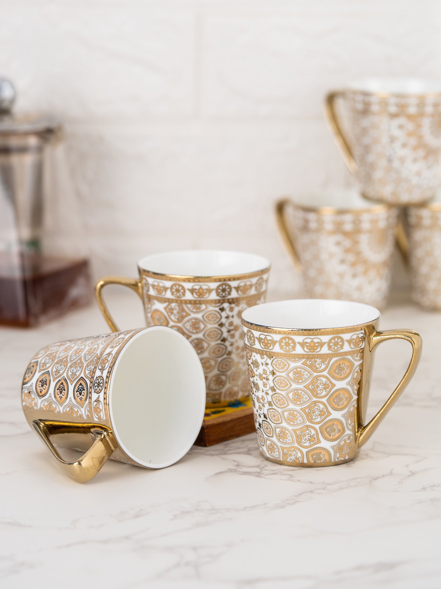Rock Ebony Coffee & Tea Mugs, Set of 6, 150ml (E604)