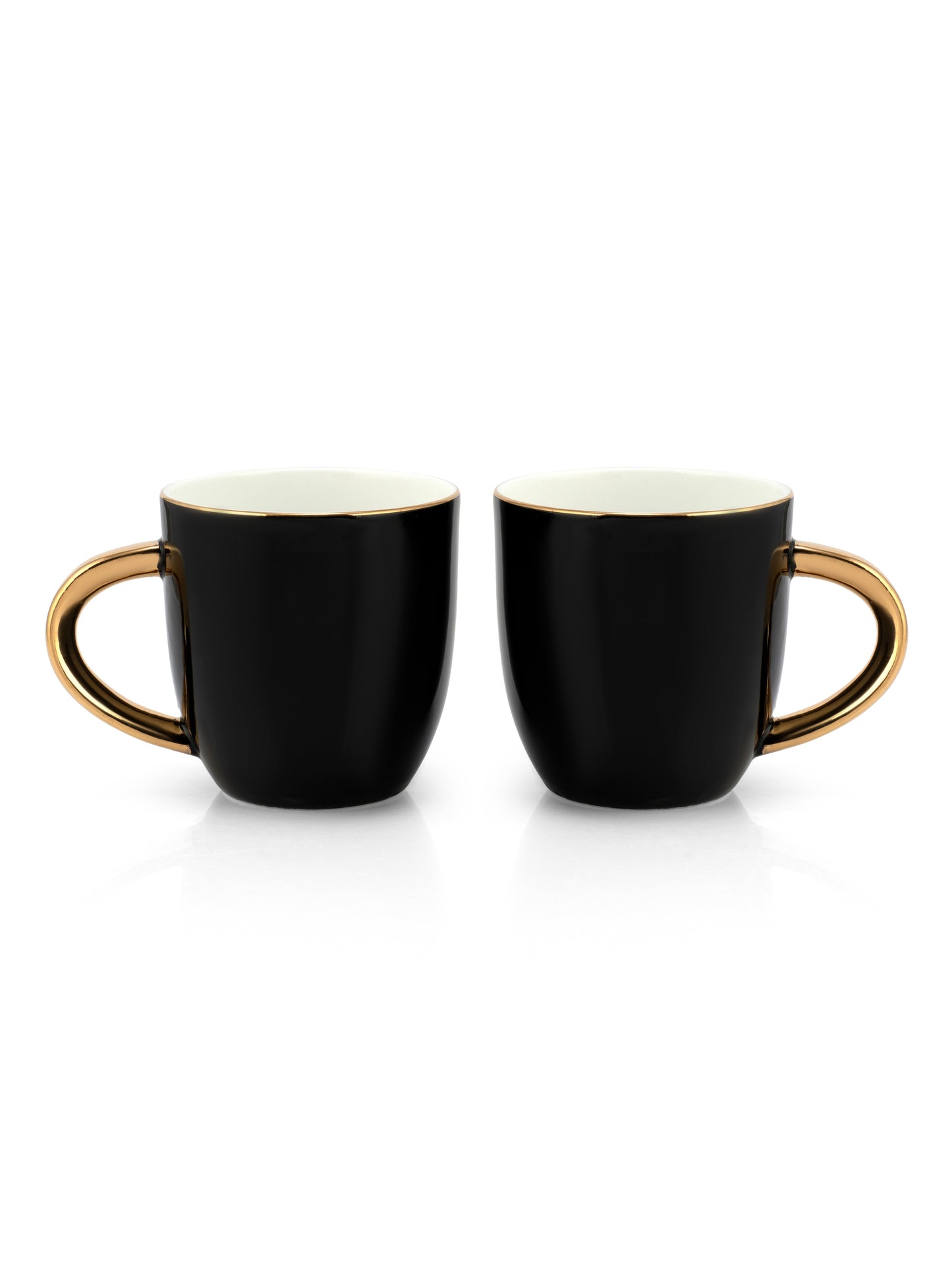 JCPL Ornate Skylight Coffee Mug/ Tea Cup, 210ml, Set of 6, Black