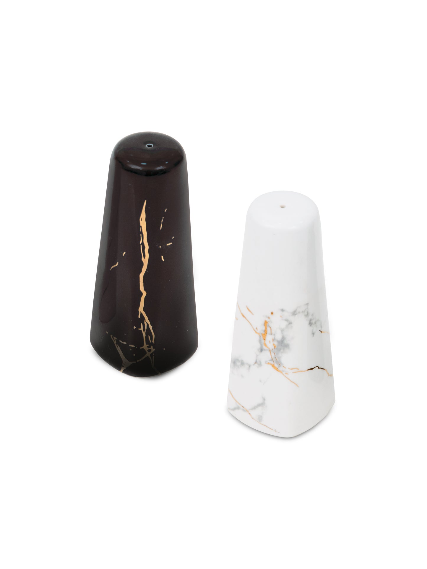 Salt & Pepper Cruet Set, Marble Gold Monochrome, 1 pair