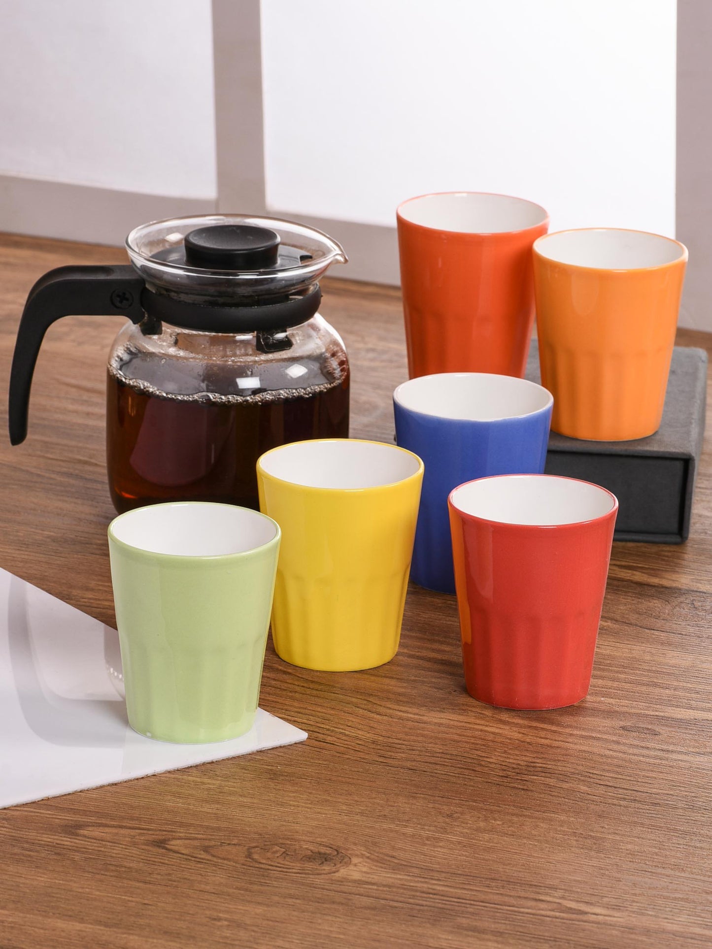 Cutting Chai Tumblers, 140ml Set of 6, Multicolour