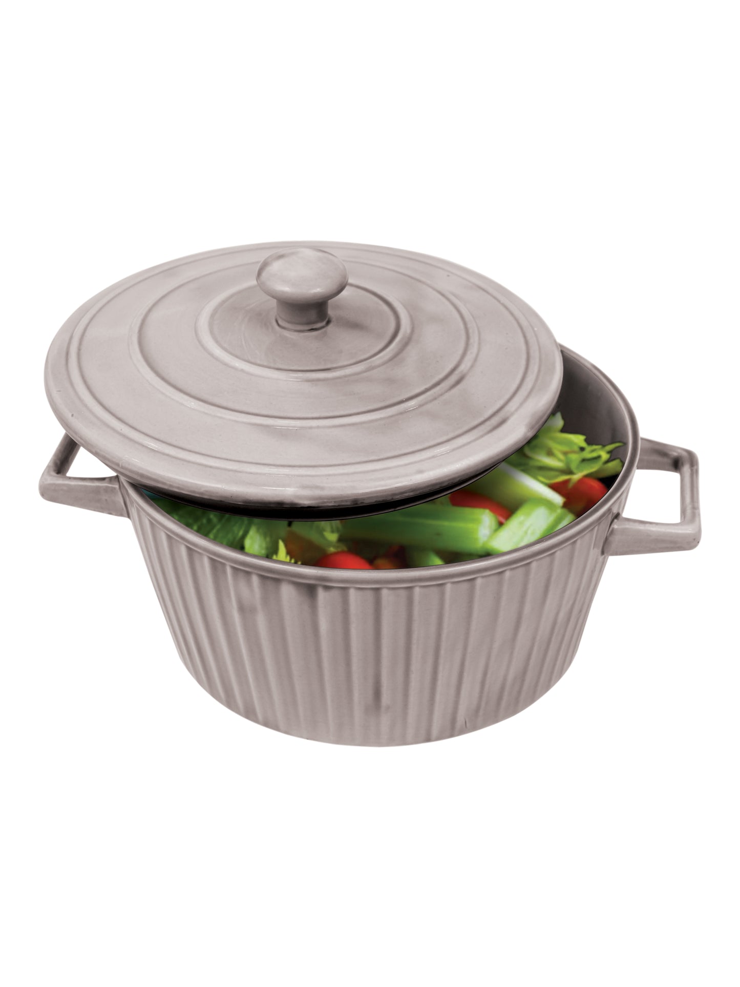 Ceramic Linear Casserole Small for Serving, Grey