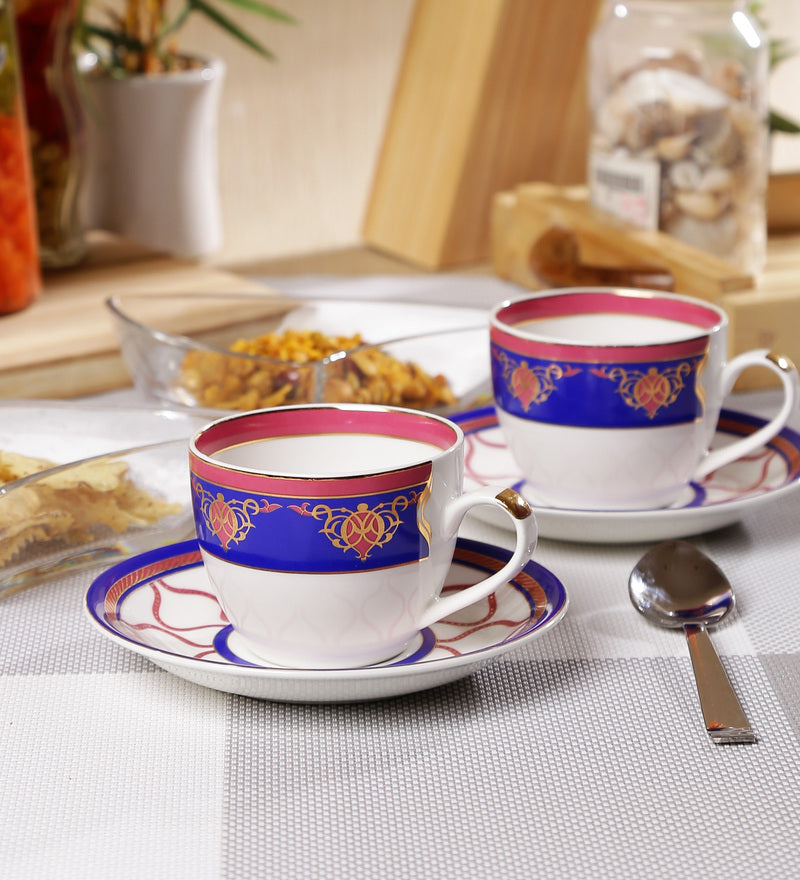 Cream Noor Cup & Saucer, 210ml, Set of 12 (6 Cups + 6 Saucers)