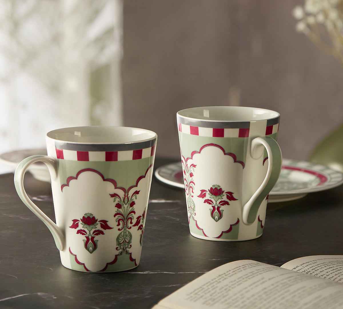India Circus Sage Luxe Zing Milk Mugs 340ml Set of 2