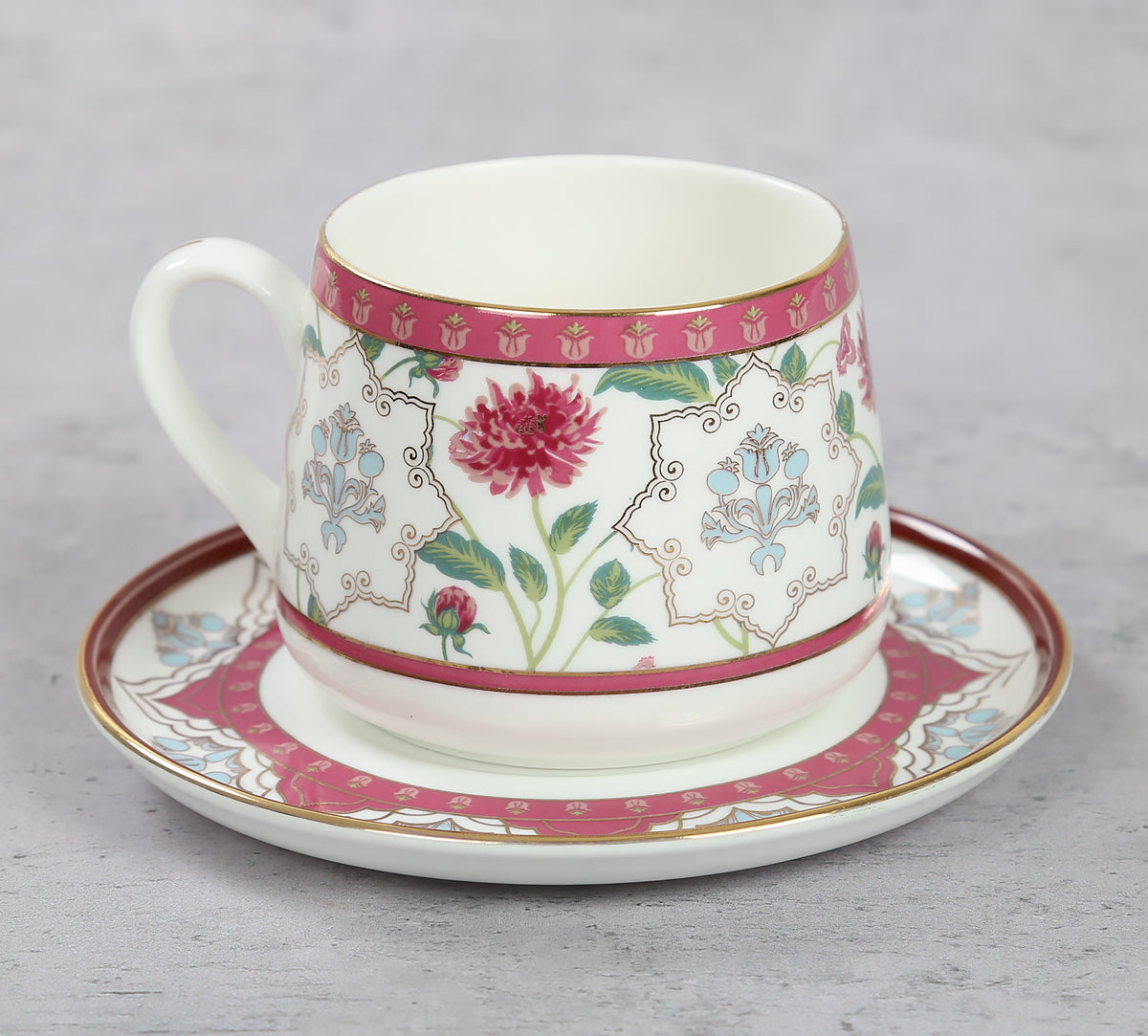 India Circus Petal Perfection Cup and Saucer Set of 8