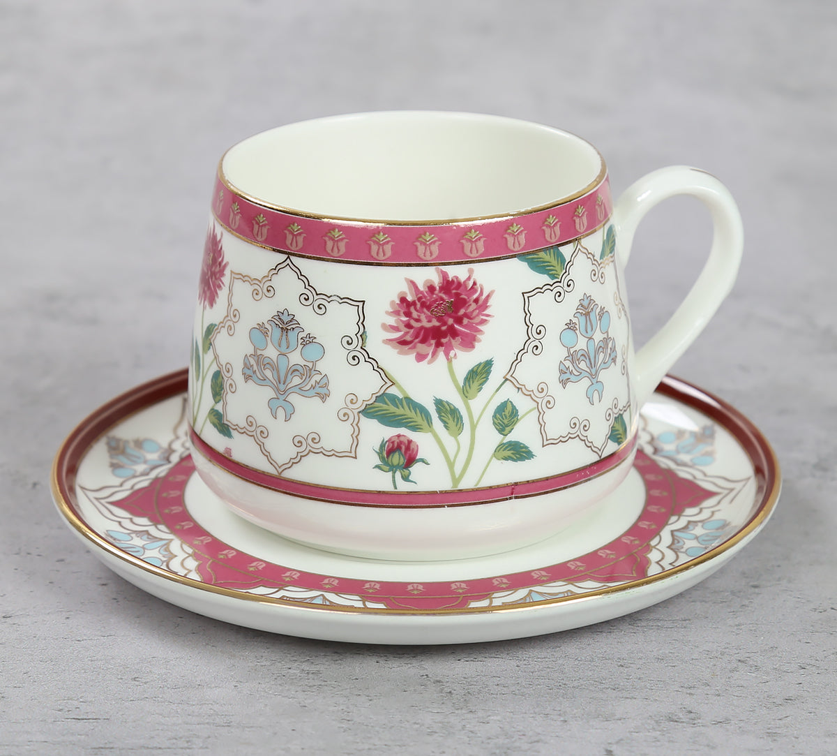 India Circus Petal Perfection Cup and Saucer Set of 8