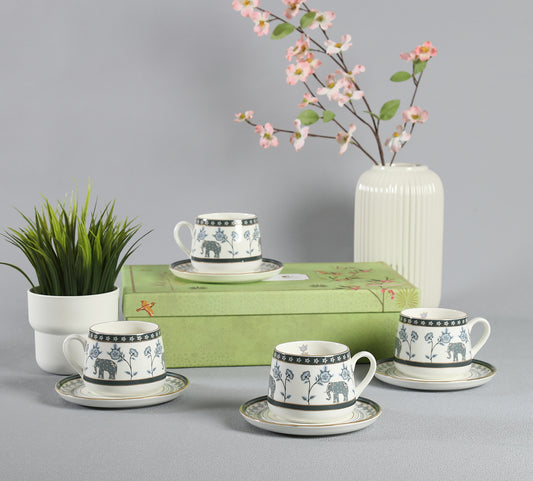 India Circus Gardenia Dreams Cup and Saucer Set of 8