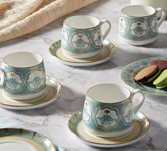 India Circus Regal Romance Cup and Saucer Set of 8