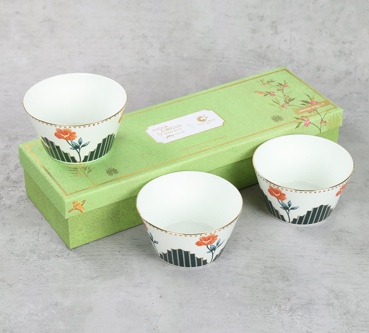 India Circus Nature's Bloom Nikko Bowl Set of 3