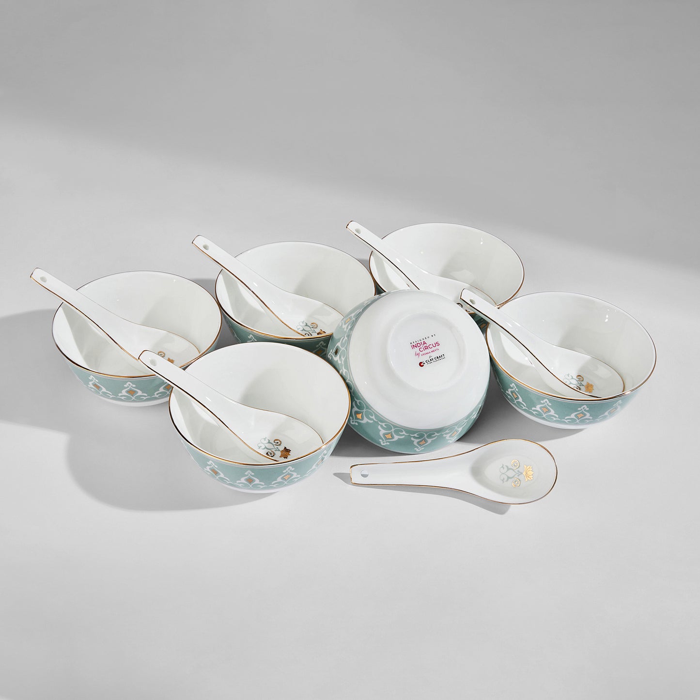 India Circus Regal Romance Georgian Soup Bowl Set of 12 Pcs