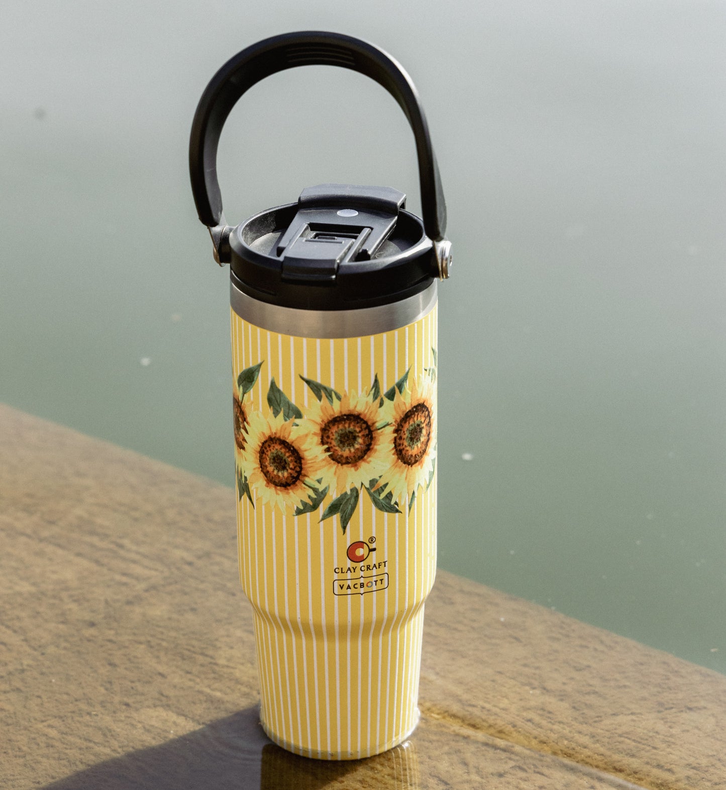 Vacbott Vacuum EverSip® Vintage Tumbler with Top Lid Handle 900 ml for Adults with Dual Flip Opening Sip-Swig Leakproof Lid for Office & Gym