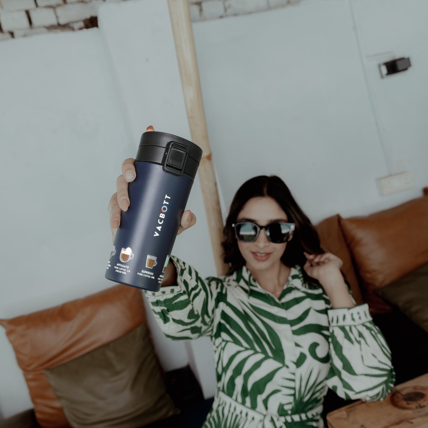 VACBOTT Caferoma Double-Walled Stainless Steel Tumbler, 380ml | BIS Certified | Hot & Cold for Long Hours