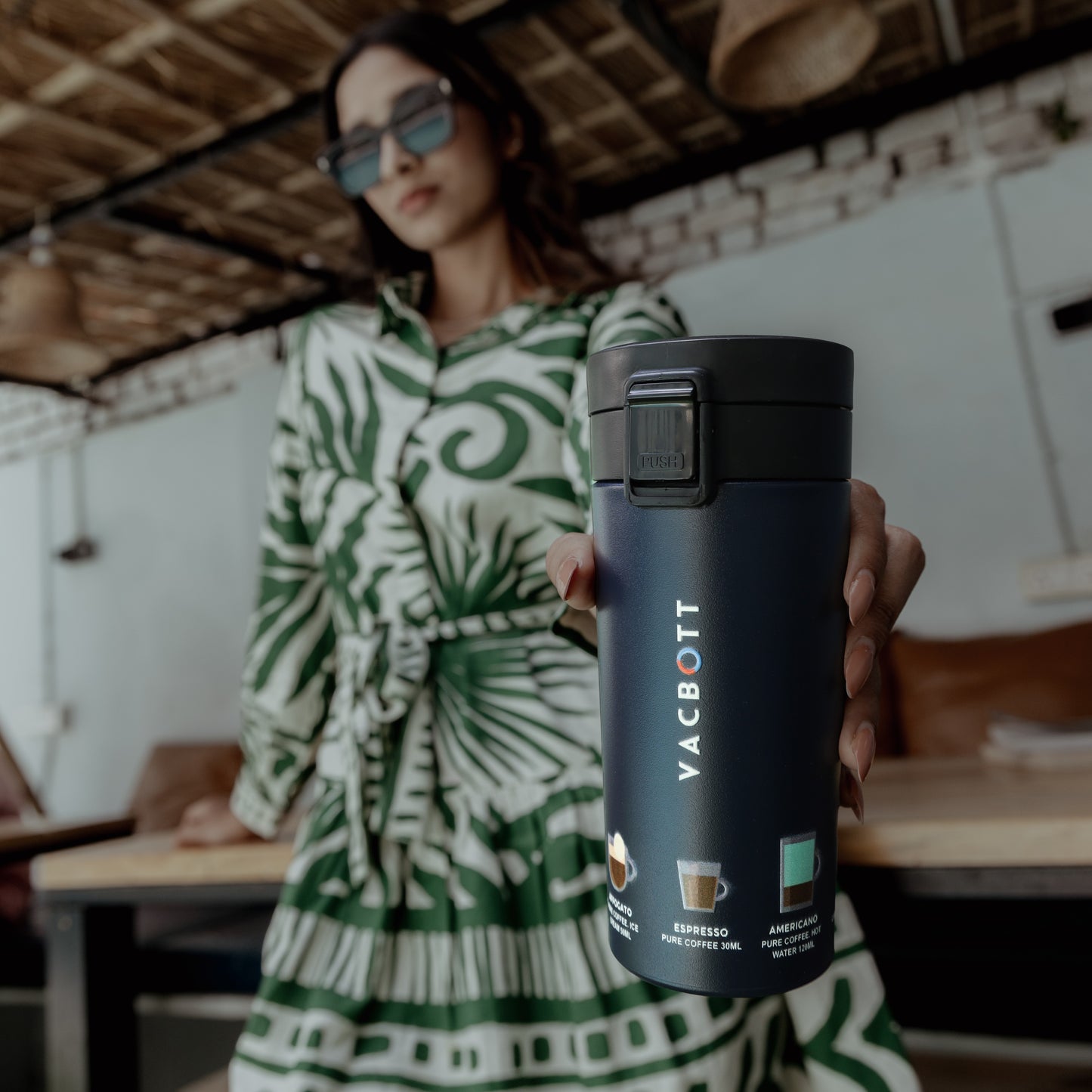 VACBOTT Caferoma Double-Walled Stainless Steel Tumbler, 380ml | BIS Certified | Hot & Cold for Long Hours
